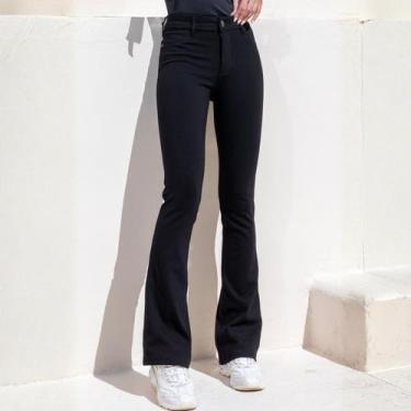 Imagem de Calça Flare Bandagem Feminina Revanche Junia, 38, Preto