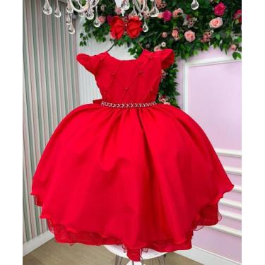 Imagem de Vestido Ysa Kids Francine Vermelho, 8, Vermelho