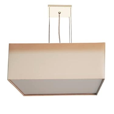 Imagem de Lustre Pendente Quadrado Cúpula em Tecido 40x40x15 Cor:Cáqui6030