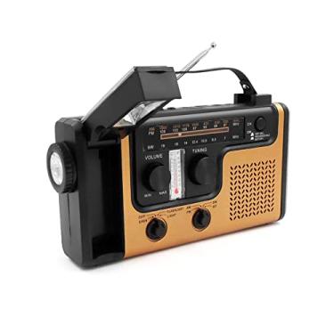 Imagem de Kiboule Rádio de emergência manivela rádio solar com função bt slot para cartão tf 2000 mah banco de energia portátil recarregável led lanterna lâmpadas de leitura sos sirene am/fm/sw/bt bateria receptor de banda mundial