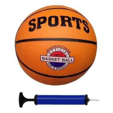 Imagem de Bola Basquete Tamanho Oficial Bomba Para Encher Com Nf C13 - Sports