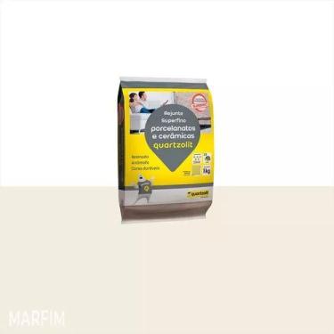 Imagem de Rejunte Superfino Porcelanato -1kg Várias Cores Quartzolit, Marfim