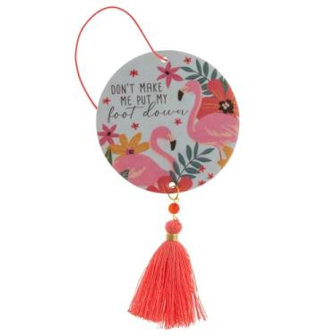 Imagem de Karma, Ambientador de óleo essencial para carros, conjunto de 2, casa e escritório – Aromatizador de ar decorativo colorido com borla, flamingo perfumado de coco