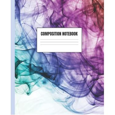 Imagem de Colorful Composition Notebook: 7.5 x 9.25 in | WIDE Ruled Lined | 100 Pages | Fun Cool Cute Rainbow Liquid Cover for Women, Girls, Kids, High School, Pride, Teachers, and College Students