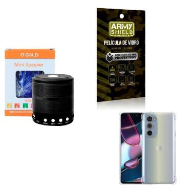Imagem de Kit Caixa De Som + Capinha Motorola Edge30 Pro + Película 3D