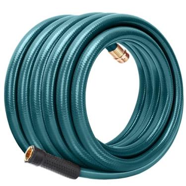 Imagem de Worth Mangueira de jardim longa para jardim, 1,5 m x 15,2 m, não amassa, mangueira de água de PVC durável resistente com latão sólido e acessórios macho para fêmea, doméstico, comercial, verde escuro,