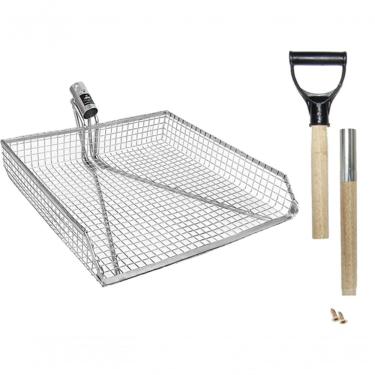 Imagem de Pá Peneira Limpa Baia Profissional Pequena Com Cabo 33x33x6