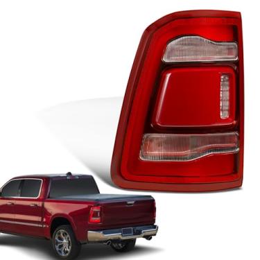 Imagem de KNSPEC Conjunto de luz traseira de LED com ponto cego (módulo não incluído) compatível com 2019-2023 RAM 1500 lâmpada traseira traseira guarnição vermelha lado esquerdo do motorista CH2801203 (19 RAM