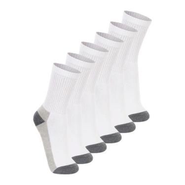 Imagem de Kit com 6 Pares de Meias Esportiva Cano Longo Lupo 3250-002, Branco, 4