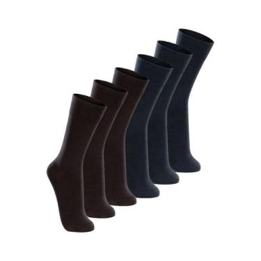 Imagem de Kit com 6 Pares de Meias Casual Lupo 1210-201 Colorido, Preto, 37-44