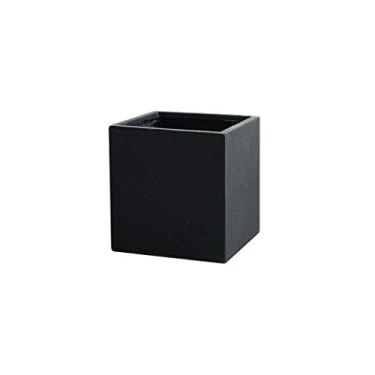 Imagem de Vaso de plantas de cimento preto grande vaso de flores jardim ao ar livre pátio casa restaurante escritório nórdico decorativo vaso de flores quadrado vaso de flores (tamanho : 1) ()