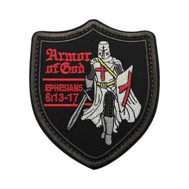 Imagem de Patch De Moral Tático Militar Bordado De Cavaleiros Templários De Jeru