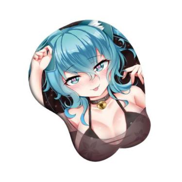 Imagem de Mouse pad Anime Hatsune Miku com suporte de apoio de pulso de silicone