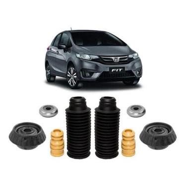 Imagem de 2 Kit Coxim Batente Dianteiro Honda New Fit 2009 2010 2011 - Qualykits