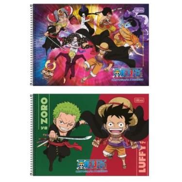 Imagem de Caderno Espiral Cartografia Desenho One Piece 80Fls Tilibra, Espiral