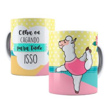 Imagem de Caneca Porcelana - Lhama olha eu cagando para tudo isso