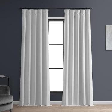 Imagem de HPD HALF PRICE DRAPES Cortina blackout de linho sintético assinatura FLCH-FMBO20124-96 (1 painel), 127 x 246 cm, branco
