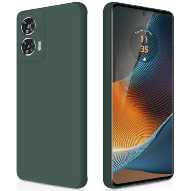 Imagem de GiiYoon Capa para Motorola Edge 50 Fusion, capa protetora de corpo inteiro com toque suave e sedoso, case à prova de choque com forro em microfibra - Verde
