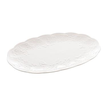Imagem de Travessa Oval de Porcelana New Bone Butterfly Flower Branco 42x27,5cm Lyor