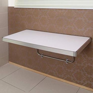 Imagem de LXB Mesa de computador para uso doméstico montada na parede - mesa de jantar dobrável com borda de alumínio para computador montada na parede cor tamanho opcional loja de chá / 120 × 60 cm