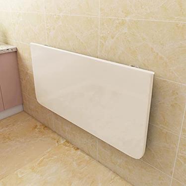Imagem de Mesa de parede com folhas suspensas, mesa de jantar dobrável, mesa dobrável para laptop, economia de espaço, para restaurante, cozinha, casa e hotel, muitos tamanhos estão disponíveis (branco 50 x 30