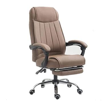 Imagem de UISLA Mesa de escritório ergonômica com encosto alto, ajustável, giratória, couro PU, escritório executivo com braços e apoio para os pés, para sala de estudo e conferência de escritório em casa