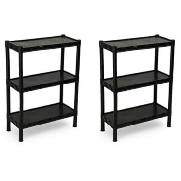 Imagem de KIT 2 Estante com 3/4/5 Prateleira Organizadora de Plástico Modular Multiuso para Cozinha e Quarto (KIT c/ 3 Prateleiras)