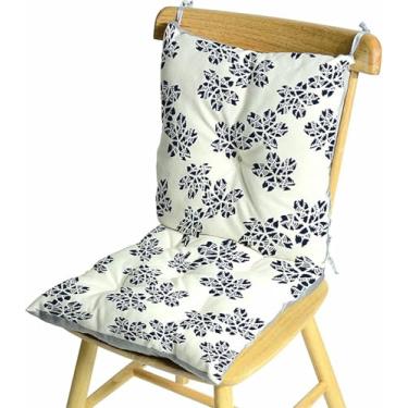 Imagem de Almofada para cadeira de balanço de interior com encosto alto, conjunto de almofadas para cadeiras de pátio japonesas com amarras para cadeiras de jantar e de escritório.