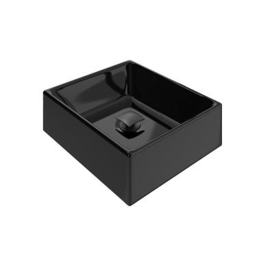 Imagem de Kit Cuba Pia De Sobrepor Tulipa Com Valvula Click Black Preto