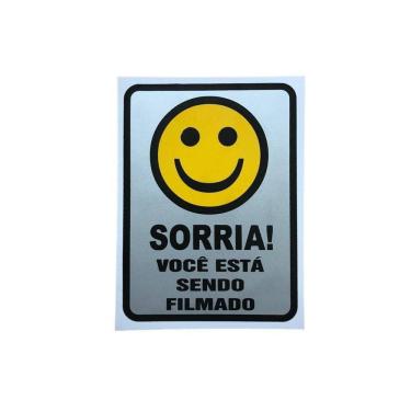 Imagem de Placa Pvc Sinalização Sorria Você Está Sendo Filmado