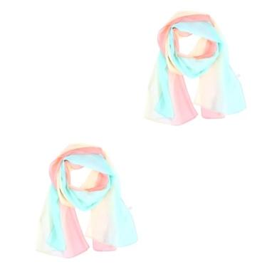 Imagem de 2 Unidades lenço elegante lenços de praia lenço feminino cachecol xale xaile cachecol feminino lenço chiffon feminino lenço de praia feminino Moda Coreia do Sul mulheres