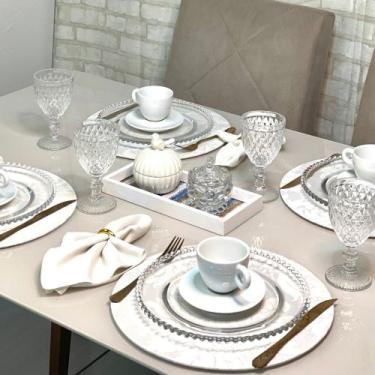 Imagem de Kit Mesa Posta Sousplat Completo Jacquard Promocional Oferta - MUMUDEC