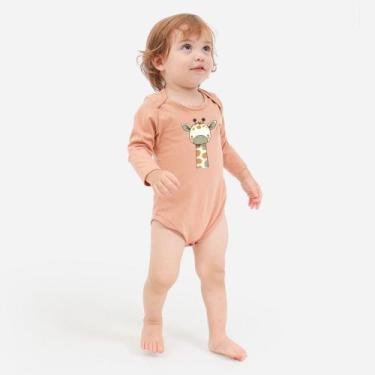Imagem de Body Infantil Girafa Manga Comprida Algodão P ao GG - Bliss, Nude, RN