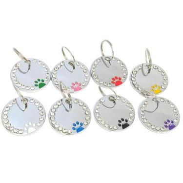 Imagem de Kit c/ 8 Tag Identificação Plaquinha Placa Pingente Pet Sem Gravação -