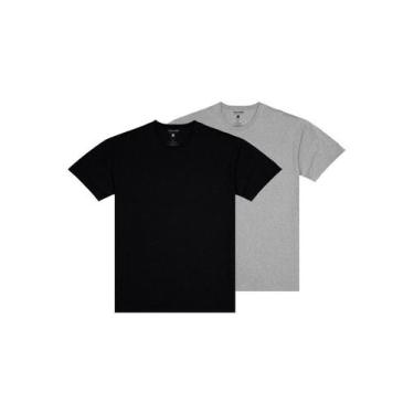 Imagem de Kit com 2 Camisetas Masculina Malwee 1000004423 Colorido, Preto, G