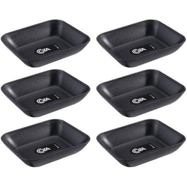 Imagem de 6 Mini Molheiras Petisqueiras Essential Coza 10x9cm Preto Sushi Plásti