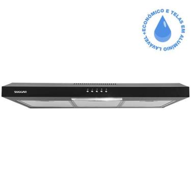 Imagem de Depurador E Exaustor De Ar Suggar Slim 80cm 3 Velocidades Preto, 110V