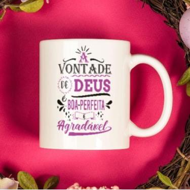 Imagem de Caneca Porcelana Vontade de Deus é Boa Perfeita e Agradável Est. Evang
