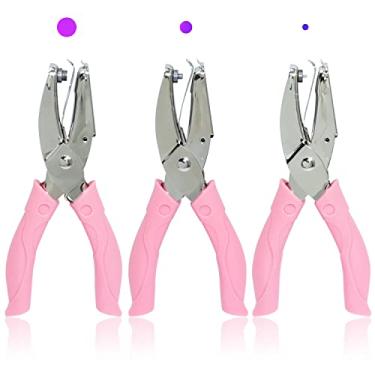 Imagem de CheeMuii 3 Peças de Metal Portátil Perfurador de Papel Conjunto de Perfuração de Etiqueta de Furo Único com Alça de Plástico para Furos Circulares para Etiqueta de Artesanato Diy