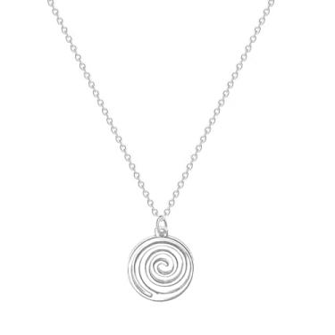 Imagem de Colar espiral Cyberpunk Swirl Hippie Cyber Y2K Vortex Colar com pingente de aço inoxidável para mulheres e homens, Metal, Sem Pedra Preciosa