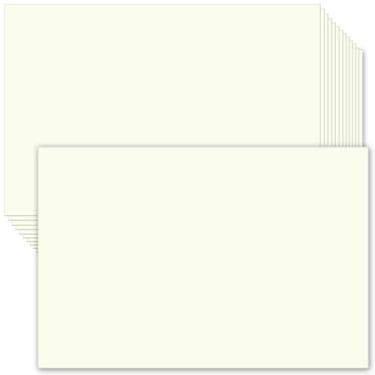 Imagem de Hysiwen 50 folhas de cartolina cor marfim 10 x 15 cm, papel cartolina em branco de 250 g/m² para fazer cartões postais, cartões de convite, cartões comemorativos, artesanato em papel ou desenho (IV46)