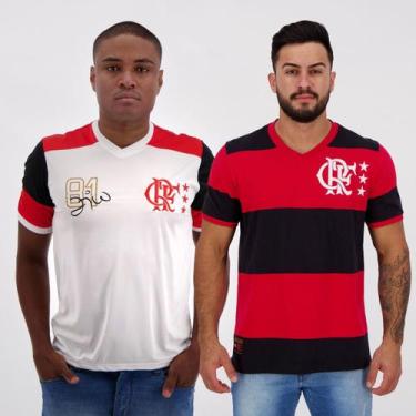 Imagem de Kit de 2 Camisas Flamengo Retrô - Braziline, P