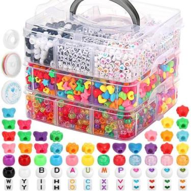 Imagem de Miçangas Pony Beads Shynek - Pacote com 3800 Unidades para Pulseiras e
