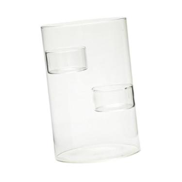 Imagem de Generic Suporte de vidro para velas decorativas, cilindro decorativo criativo para mesa de dia dos namorados, decoração de casa, L
