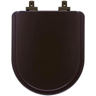 Imagem de Assento Sanitário Mdf Soft Close Nuova Marrom Fosco Para Vaso Deca Com Ferragem Marrom