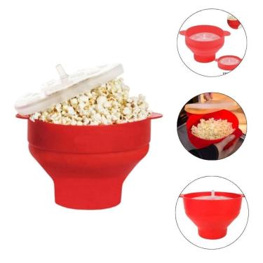 Imagem de Balde Pipoca Pipoqueira Silicone Para Micro-ondas Sem óleo