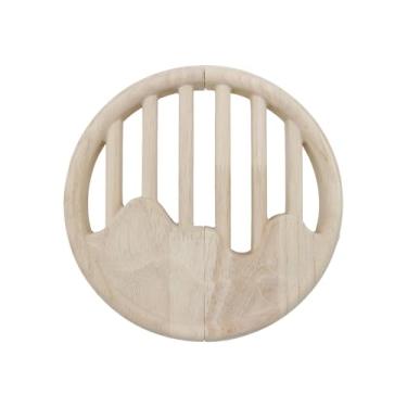 Imagem de Crapyt Saída de ar circular, tampa de grelha de ventilação de madeira redonda de 21 cm, para garagens, galpões, trailers ou campistas, 1 peça