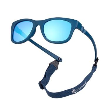 Imagem de COCOSAND Óculos de sol para bebês com alça proteção UV armação quadrada flexível para recém-nascidos de 0 a 12 meses, meninos e meninas, Azul brilhante, XP