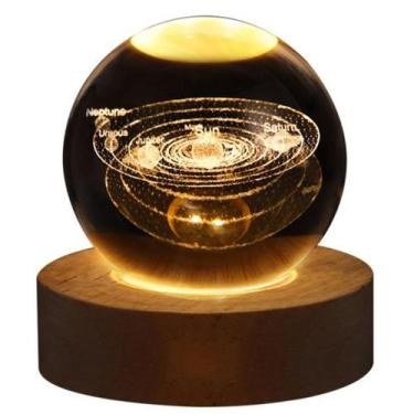 Imagem de Luminária Bola De Cristal 3D Sistema Solar Decoração Modern - Lar Pres