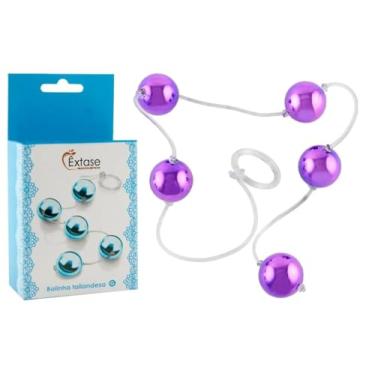 Imagem de Bolinhas Tailandesas Metalizada para Pompoarismo Tamanho G Cor Roxo